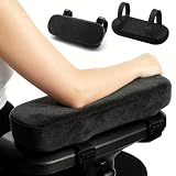 Kinesgsg 2 Piezas Almohadilla Brazo, Reposabrazos para Silla con Espuma Viscoelástica, Fundas para Reposabrazoss con Correas Ajustables, Cojín Reposabrazos, Sillas de Escritorio y Gaming