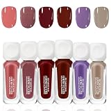 AYBUY Esmalte de Uñas de Secado Rápido, 6 Color*10ml manicura de uñas de gel, No Tóxico, Base de Agua, Esmaltes Manicura Francesa, Pintauñas, de larga duración, Regalo Mujer para Manos, Pies y DIY, D