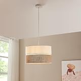 lux.pro Lámpara Colgante Barton Lámpara de Techo con Pantalla Doble Superpuesta E27 máx. 60 W Salón Oficina Despacho Metal 25xØ40 cm - Blanco/Efecto lino