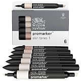 Winsor & Newton - Set de Rotuladores ProMarker, 6 Unidades, Tonos Piel Set 1