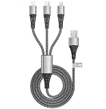 Multi Cable de Carga [1.2M], 3 en 1 Multi USB Cargador Cable Nylon Cable