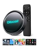 OTTOCAST P3 Pro AI Box con Control Remoto, Adaptador CarPlay inalámbrico y Android Auto, 8+128,3 en 1 OttoAibox con Android 13, Salida HDMI, Descarga de Apps, Soporte Nano-SIM, Cloud SIM y MicroSD