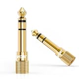 VCE 2 Unidades Adaptador Jack 3.5 a 6.3-3.5mm Hembra a 6.3mm Macho en Cobre Puro Chapado en Oro - Alta Fidelidad, Sonido Claro, Plug and Play