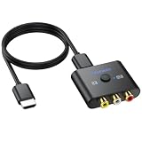 CAMWAY Adaptador RCA a HDMI con Switch 16:9/4:3 1080p con Cable HDMI 50CM