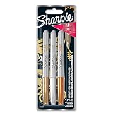 Sharpie rotuladores metálicos permanentes | punta fina | colores surtidos | paquete de 3 marcadores metálicos
