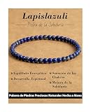 Landorilo Pulsera Elástica 4mm de Piedras Naturales, R Lapislazuli