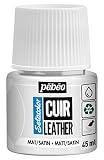 Pebeo - Setacolor Cuero - Pintura acrílica para cuero y polipiel - Personalización de bolsos, zapatos, zapatillas - Resistente a arañazos, dobleces y roces - Acabado mate/satinado- Blanco puro - 45 ml