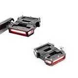 REDSHIFT ARCLIGHT Pro Flat Bicycle Pedals with LED Lights, Auto On-Off, 36+ HR Battery, USB Rechargeable, Weatherproof, Flat Aluminum Bike Pedal with 9/16in Steel Spindle and Traction Pins (Black)