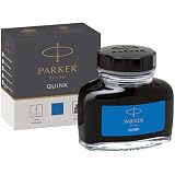 Parker tintero de tinta líquida Quink para plumas estilográficas | 57 ml | azul lavable | en caja