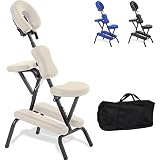 BELTOM® Banco Silla Masaje Tatuajes Portátil Estética Plegable Ergonomica Fisioterapia - Crema