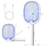 YISSVIC Raqueta Mosquitos Electrica Plegable 2 en 1 4000V 1800mAh