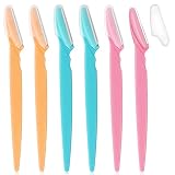 Sularpek 6 Piezas Cuchillas Cejas, Eyebrow Razor, Cejas de Seguridad Facial Removedor de Vello Afeitadora, con Cubierta de Precisión, Herramienta Exfoliante para Mujeres y Hombres