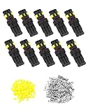 QWOR 10 Piezas Conector Electrico Impermeable, Conectores Electricos 3 Pines, Conectores Electricos Rapidos, Para Coche, Camión, Motocicleta