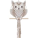 Obelunrp Coschos de Pared de Macrame de Búho, Arte Tejido de Algodón, Decoración para el Dormitorio del Hogar (15x45 cm)