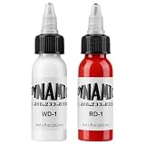 2PCS 30ml Tinta de Tatuaje Profesional Blanco y Rojo Tinta de Tatuaje