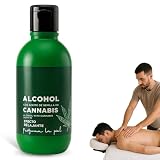 Alcohol de cannabis, Alcohol con aceite de semilla de Cannabis, Ideal para friegas y masajes, Nutre y perfuma la piel, Solución Tópica Natural para Masaje, Alivio Muscular y Articular, 250 ml