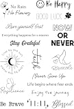 Finoly Tatuajes Temporales Semipermanentes Adultos Duración 2 Semanas Pack 15 Uds | Tatuajes Temporales Hombre y Mujer Resistentes al Agua | Tattoos Temporales Falsos Brazo, Cuello, Pierna (Phrase)