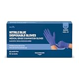 by Amazon Guantes Desechables de Nitrilo Azules, sin Polvo, sin Látex, Talla XL, Paquete de 100