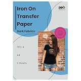 PPD Inkjet - A4 x 5 Hojas de Papel de Transferencia Térmica Premium para Camisetas y Tejidos Oscuros - Fácil de Usar y Apto para Todas Impresoras de Inyección de Tinta - PPD-4-5