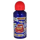 Stor Botella de Aluminio Infantil Cars 400ml - Cantimplora con Boquilla y Tapón de Seguridad para Niños - Ligera y Resistente