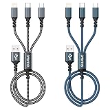 Multi Cable de Carga [2Pack 1.2M] 3 en 1 Multi USB Cargador Cable USB Nylon