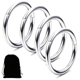 MQLSAERI 4 Piezas G23 Titanio Clicker Anillo Aro Helix Piercing Joyería Cartílago Oreja Daith Rook Concha Tragus Bisagras Hombres Mujeres Pendientes Labio Piercing Nariz Piercing 1,2 mm 6-12 mm 16G