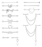 Adramata 14G 16G Pendientes Quirúrgicos de Acero Industrial - Piercing de Cartílago Helix - Oro y Plata - Joyas para Mujer y Hombre