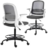 HOMCOM Silla de Escritorio de Malla Silla de Dibujo Altura Regulable Gris