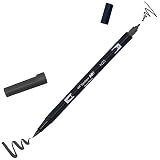 Tombow ABT-N25 Dual Brush Pen - Rotulador con dos puntas, color negro carbón