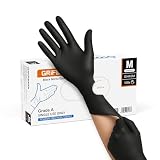 GRIFEMA Guantes de Nitrilo Desechables Negro, Sin Polvo y Sin Látex
