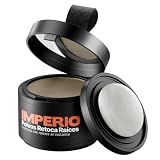 Retocador de raíces en polvo IMPERIO - Corrector capilar para densificar el cabello de mujeres y hombres, maquillaje capilar resistente al agua para cubrir raíces - 4 g (castaño claro)
