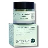 SYNSERA LABS - Crema Facial de Noche Antiedad Piel Madura - Cellular Longevity Cream - Reafirmante e Iluminadora con Centella, Exosomas Vegetales y Microalga - Vegana 98,84% Natural - 50 ml