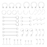 MixPiercing 48Pzs Retenedores Piercing Transparente Plástico Bioflex