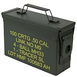 HMF 70010 Caja de Munición, US Ammo Box, Caja de Metal, 27,5 x 17,5 x 9,5 cm, verde