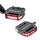 REDSHIFT ARCLIGHT Bicycle Pedals with LED Lights, Auto On-Off, 36+ hr Battery, USB Rechargeable, Waterproof, Flat Aluminum Bike Pedal with 9/16in Steel Spindle, for Ebike, City, Commuter, Hybrid, Road
