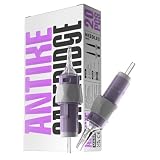 ANTIKE 20 Pcs Nubes Agujas de Tatuaje Cartucho con Mango de Silicona #10 (3RS) 0.3mm Bugpin Round Shader M-Taper Tattoo Cartridge Needles EN11Q-FG-20-1003RS-M
