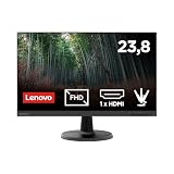 Lenovo D24-45 Monitor - Pantalla FullHD de 24 Pulgadas (1920 x 1080, VA, Bordes ultrafinos, AMD FreeSync, 4ms, 75Hz, Cable HDMI, Entrada HDMI + VGA) - Raven Black - Exclusive Amazon, 2022