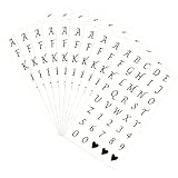 HJZHII 400 tatuajes temporales negros en 10 hojas, pegatinas temporales para adultos, tatuajes falsos, pegatinas adhesivas, incluye letras, números, patrón de corazón para hombre, mujer, festival