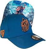 Capiche [99+ Designs] Gorra de béisbol Azul para Hombres, Thor Curved, la Lluvia, mitología nórdica, Noruega, Azul, Dios nórdico del Trueno, y Naranja