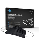 102 Mascarillas Quirúrgicas Negras Homologadas CE | 3 capas, tipo IIR, uso Médico | desechable – no Reutilizable, tamaño Adulto, color Negro