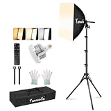 Softbox Profesional 40x40 cm con Luz LED Ajustable + Trípode 160 cm - Kit Iluminación Fotografía y Vídeo, Streaming, Retratos (95W E27 3000K-7500K, Incl. Mando)​​