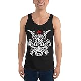 Samurai Hanya Mask - Camiseta sin mangas para hombre, color negro, Negro, Medium