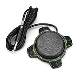 ATOMUS Tattoo Round Foot Pedal Switch with Silicone Clip Cord Aluminum Alloy Tattoo Foot Pedal for Tattoo Machine Power Supply