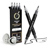 Pinturale Arts Rotulador Acrilico Negro | Set 4 Rotuladores Acrilicos Negros | Rotulador Negro Doble Punta (0,7mm y 3mm) | Para Pintar Piedras, Metal, Ceramica, Madera