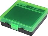 MTM 100 Round Flip-Top Ammo Box 380/9MM Cal (Clear Green/Black)