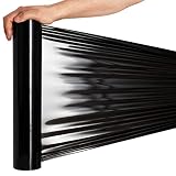 RAGO® Película de estiramiento negro 130 m 7,5 × 7,5 × 40 cm Película estirable Polietileno (PE) Película negra embalaje I rollo embalaje paquete paquete 130 m