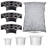 Emalla 300 Tazas de Tinta para Tatuajes con 3 Soportes de Taza Negras 100 Pequeñas 100 Medianas 100 Grandes + 3 Soportes de Tinta de Tatuaje para Tatuaje