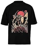 Marca Berserk Camiseta Unisex Negra Baggy tee para Hombre Mujer