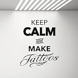Tattoo Studio - Adhesivo decorativo para pared, color negro, extraíble, adecuado para estudios de tatuajes, creando un ambiente relajado y creativo, 42 x 51 cm