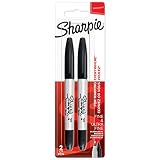 Sharpie rotuladores permanentes de doble punta | puntas fina y ultrafina | color negro | paquete de 2 marcadores | material escolar ideal